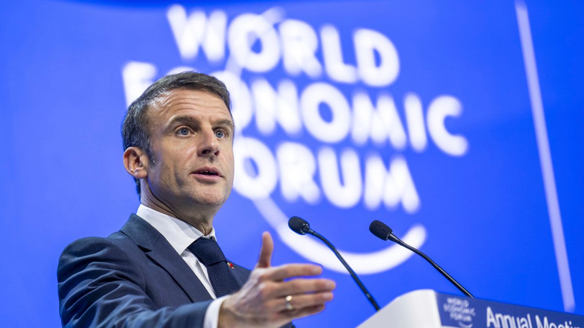 2024年1月,法國總統馬克宏參加瑞士達沃斯世界經濟論壇。(美聯社) 2024年1月,法國總統馬克宏參加瑞士達沃斯世界經濟論壇。(美聯社)