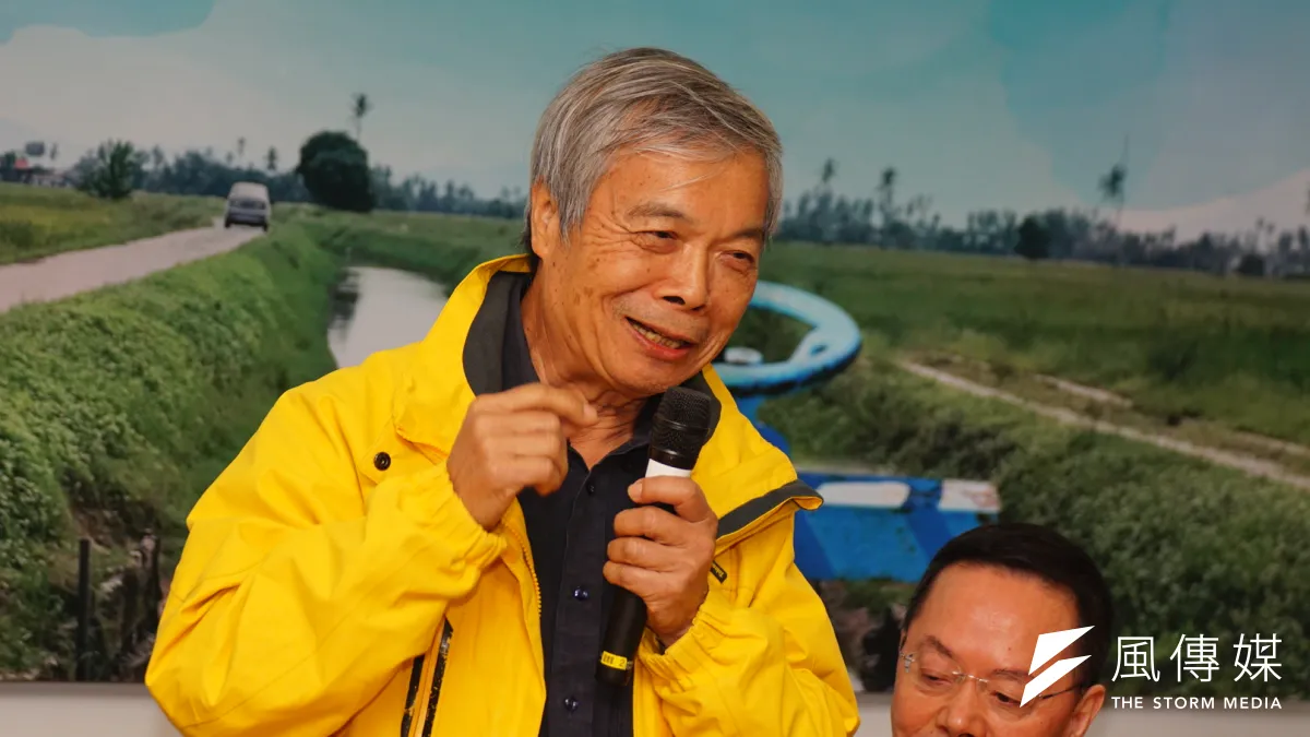 學術界支持農田水利會改制記者會,前明道大學校長陳世雄發言。(盧逸峰攝)