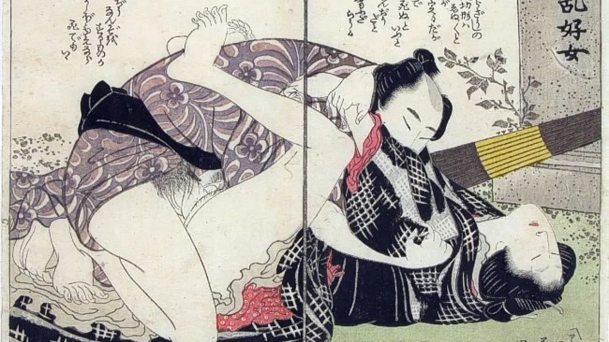 江戶時代浮世繪的春畫。photo credit:wikipedia