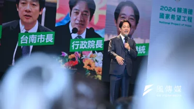 民進黨總統參選賴清德將台灣主權與土地所有權連結,但他在台南市長任內最爆發反南鐵東移的土地徵收抗爭案。(陳昱凱攝)