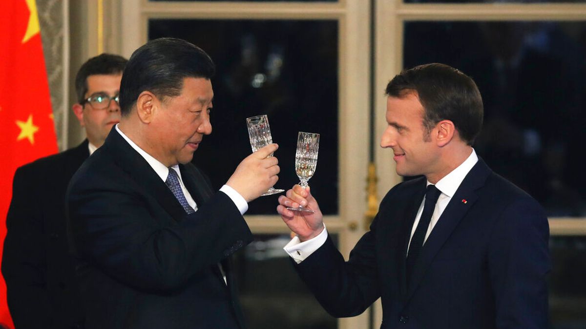 馬克宏與習近平。(美聯社) 馬克宏與習近平。(美聯社)