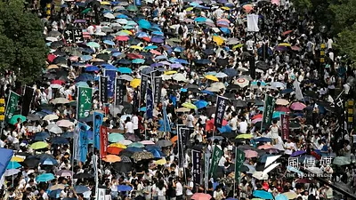 民進黨隔海聲援香港學生罷課行動。