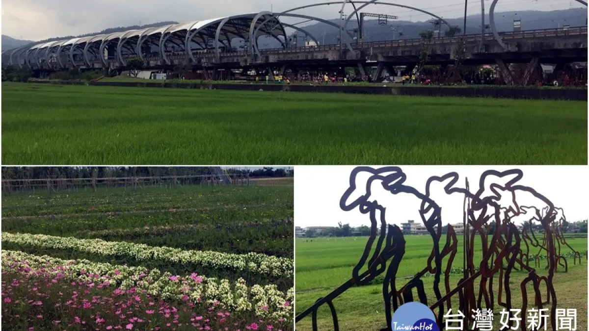 全國最美的火車站 綠博花草作物共成大地藝術