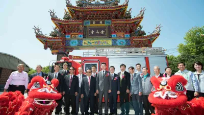 新竹市開臺金山寺新牌樓今(31)日舉行揭牌啟用儀式。(圖/新竹市政府提供)