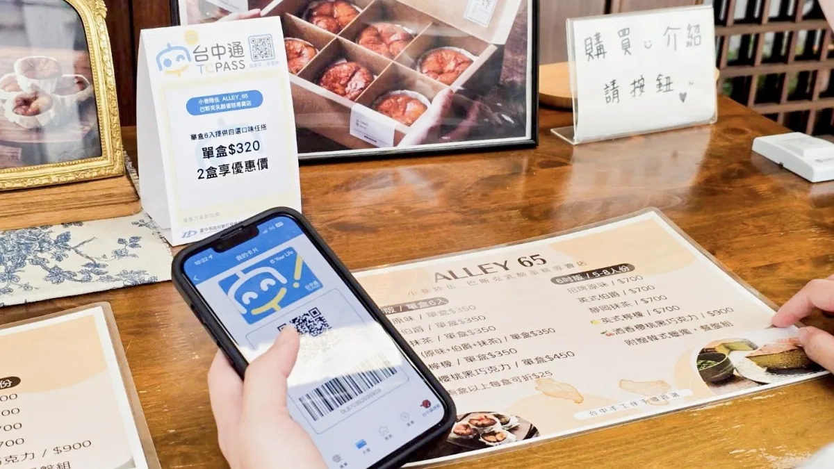 《台中通》特約商店優惠使用方法:消費時出示台中通虛擬市民卡即享優惠。(圖/台中市政府)