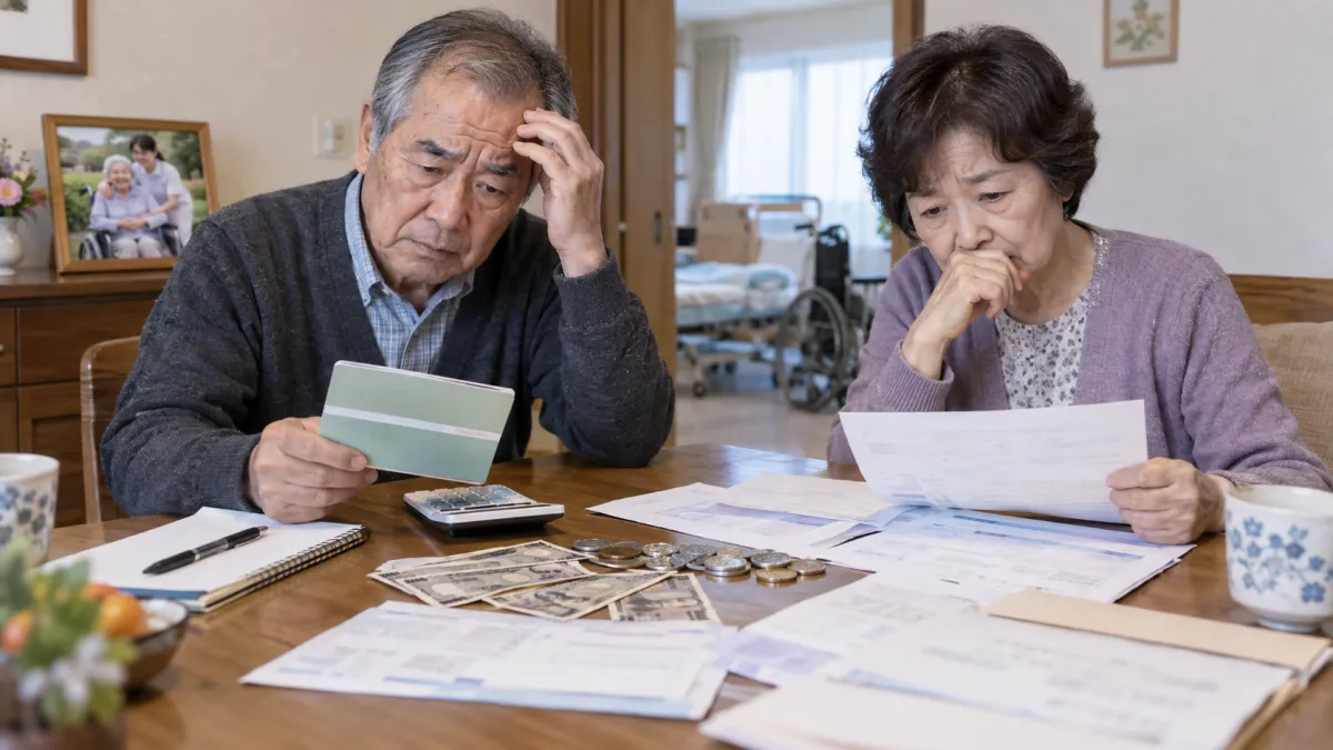 夫妻辛苦存下1500萬日圓(約新台幣300萬元)準備退休,卻可能因父母長照費用快速縮水。(示意圖/AI生成)