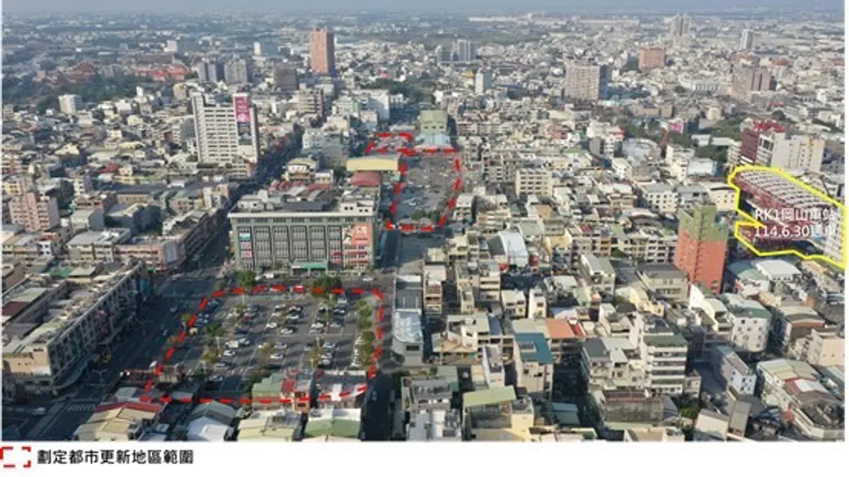 岡山城鎮中心劃定都市更新地區示意圖。(圖/高雄市都發局提供) 岡山城鎮中心劃定都市更新地區示意圖。(圖/高雄市都發局提供)