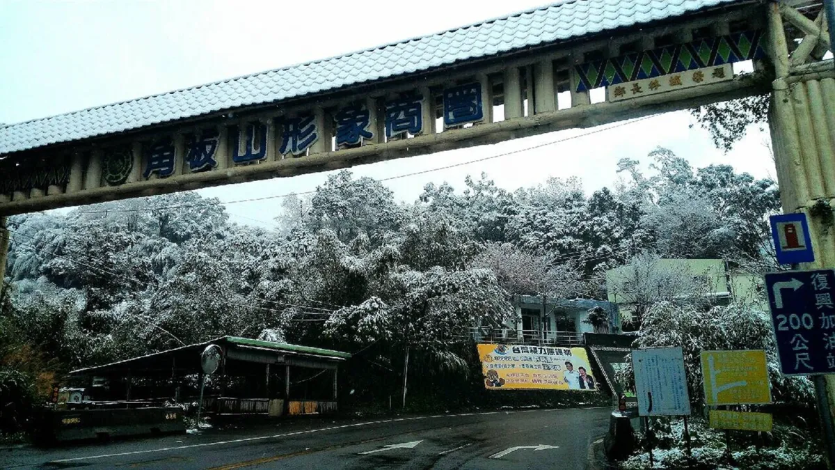桃園山區下雪 民眾紛紛外出賞雪