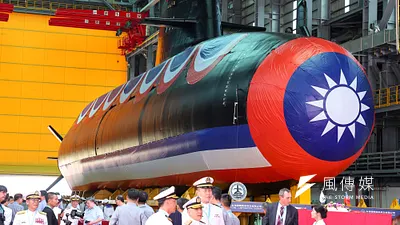 20230928-國防部及台船28日舉行「潛艦國造原型艦命名暨下水典禮」,並由總統蔡英文命名為「海鯤軍艦」。(顏麟宇攝)