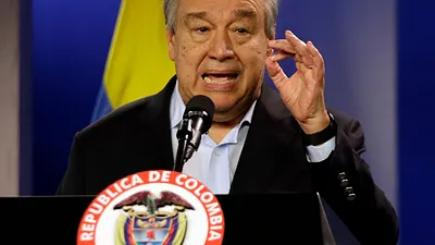 聯合國安理會秘書長古特雷斯(Antonio Guterres)在一場演講中,認為2019冠狀病毒傳染病的全球大流行好像一張X光片,人類社會脆弱的結構裂痕一覽無遺。(資料照,AP)