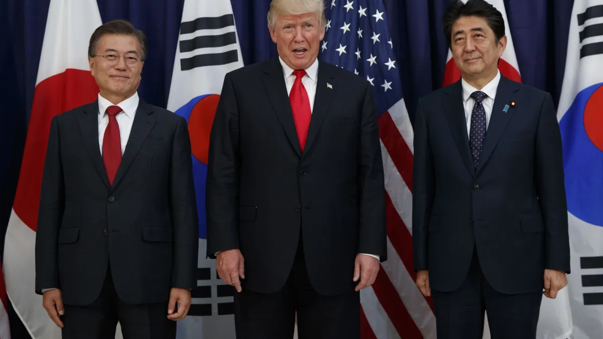 美國總統川普11月3日至14日出訪亞洲,北韓議題是美日、美韓會談的核心焦點。(美聯社)