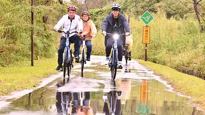 探索北橫春季活動於15日舉辦「大龍門親子自行車活動」,從大溪河濱公園出發,最終抵達中庄景觀土丘。(圖/桃園市政府觀旅局提供)