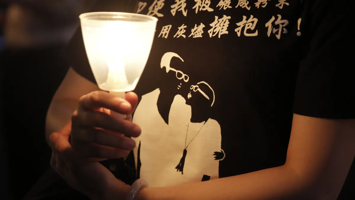 中國諾貝爾和平獎得主劉曉波逝世已兩周年。圖為一年前的香港紀念儀式(資料照,AP)