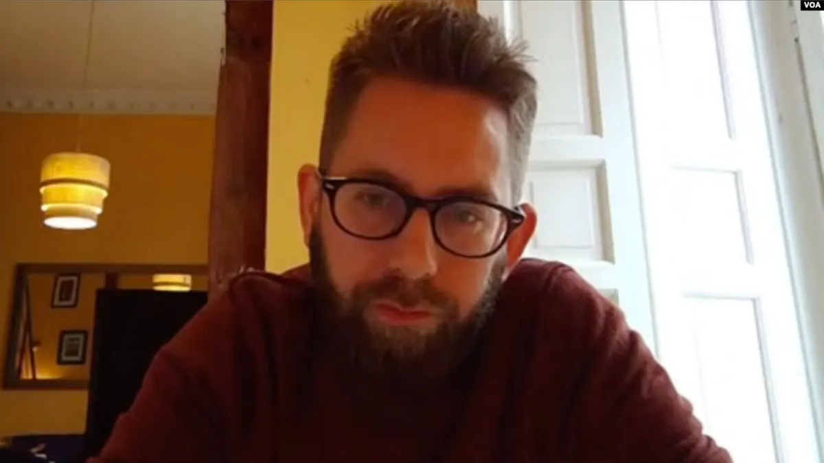 瑞典人權活動人士達林(Peter Dahlin) 通過Skype接受美國之音專訪。(美國之音) 瑞典人權活動人士達林(Peter Dahlin) 通過Skype接受美國之音專訪。(美國之音)