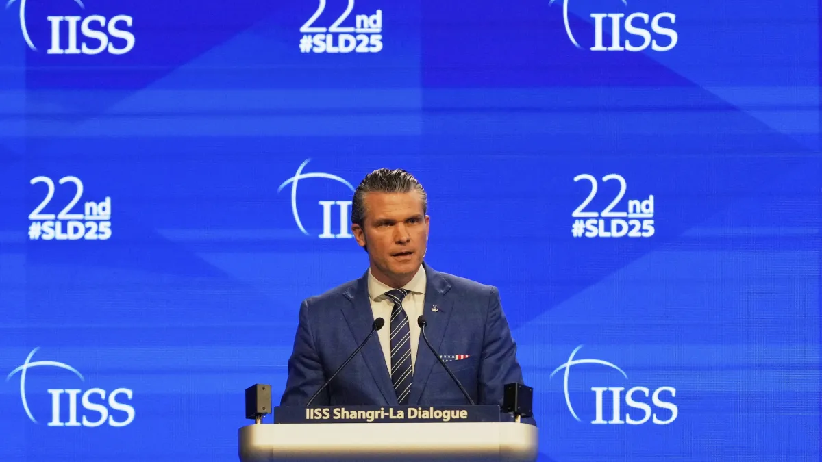 U.S. Secretary of Defense Pete Hegseth attended and delivered a speech at the Shangri-La Dialogue in Singapore on May 31. (File photo, AP)