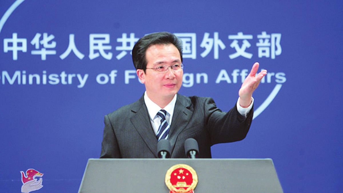 中國外交部發言人洪磊。 中國外交部發言人洪磊。