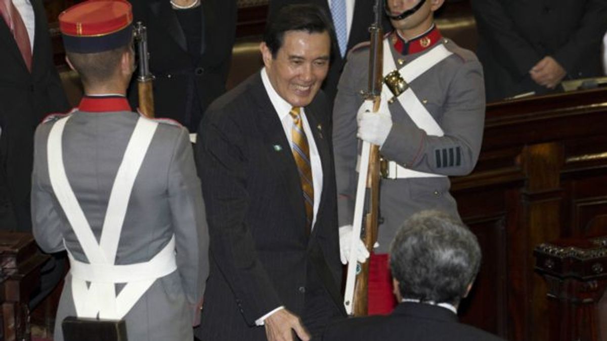 馬英九在瓜地馬拉國會的演說中強調其任內的外交成就。(BBC中文網) 馬英九在瓜地馬拉國會的演說中強調其任內的外交成就。(BBC中文網)