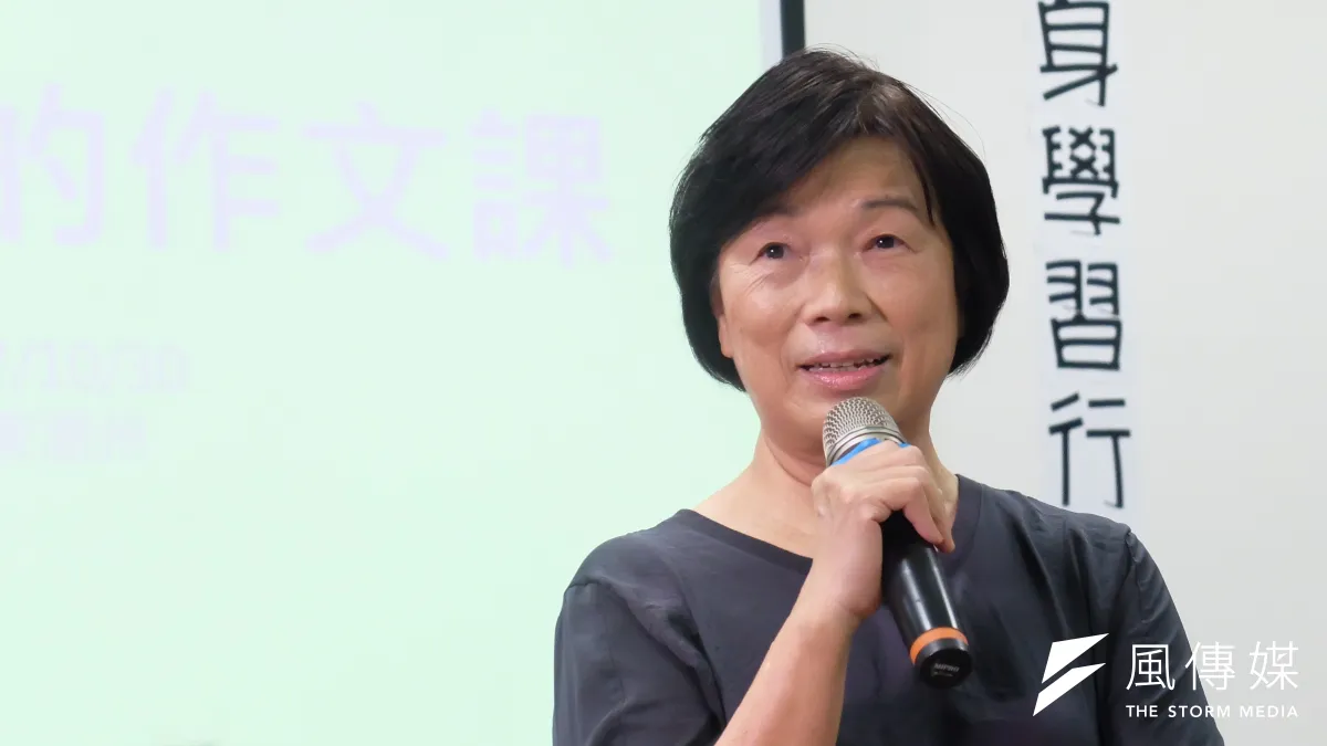 潮州國中「龍應台的作文課」,作家龍應台親身教導。(謝孟穎攝)