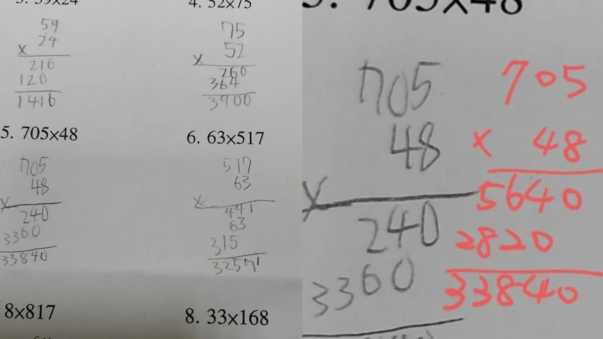 日前,一名家長教小孩乘數學乘法時,意外發現世代差異!(資料照 / 翻攝自《爆怨公社》)