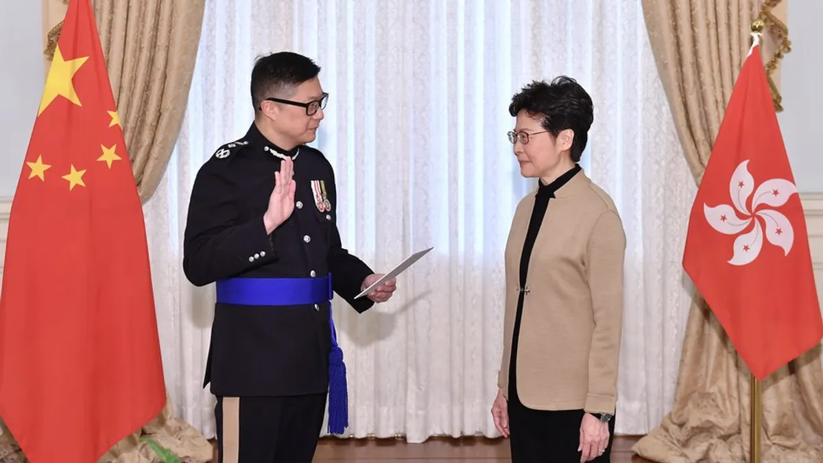 香港特區政府周二(11月19日)任命「強硬派」警官鄧炳強為警務處處長。(香港政府官網)