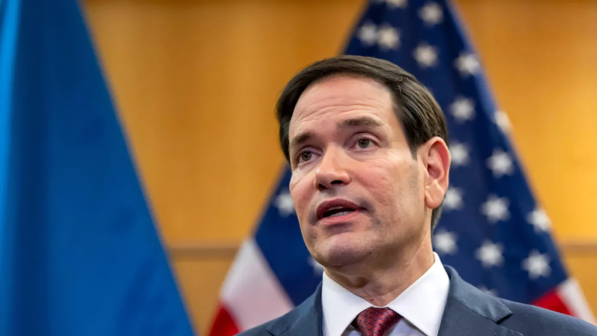 US Secretary of State Marco Rubio holds a press conference after meeting with Ukrainian delegation on November 23, 2025. (AP)
