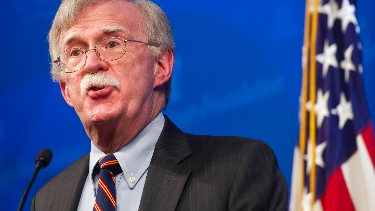 白宮國家安全顧問波頓。(美聯社)