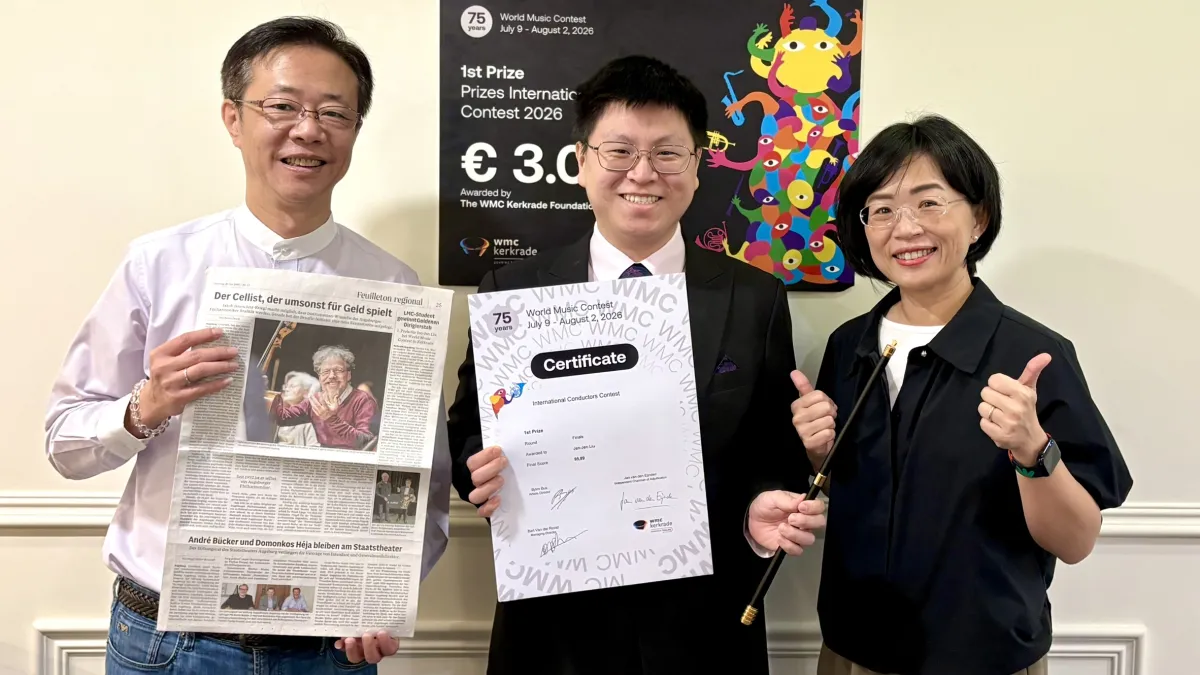 新北市長候選人蘇巧慧、立委張宏陸與「金指揮棒」得主 劉人仁會面,針對台灣音樂教育、藝術人才培育及藝文推廣交換意見。(圖/蘇巧慧競選總部提供)