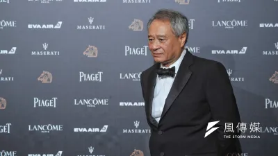 金馬獎主席李安在媒體聯訪時呼籲「就藝術論藝術」。(顏麟宇攝)