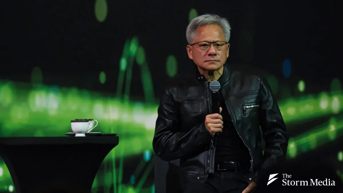 Nvidia founder and CEO Jensen Huang has parlayed the company's dominance in advanced AI chips into a record $235 billion stock buyback authorization. (File photo by Liu Wei-hung)