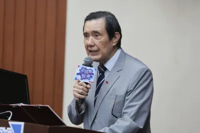 Former President Ma Ying-jeou attends the founding press conference of the New Parliament Think Tank on October 15, 2024.