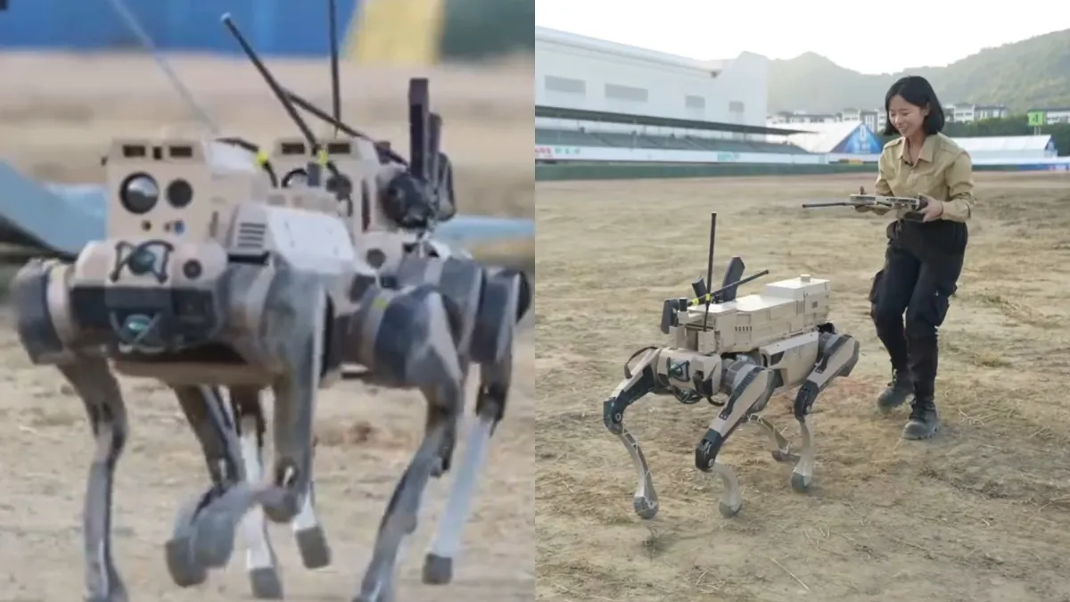 中國新型無人機「機器狼群」亮相。(翻攝自微博央視軍事)