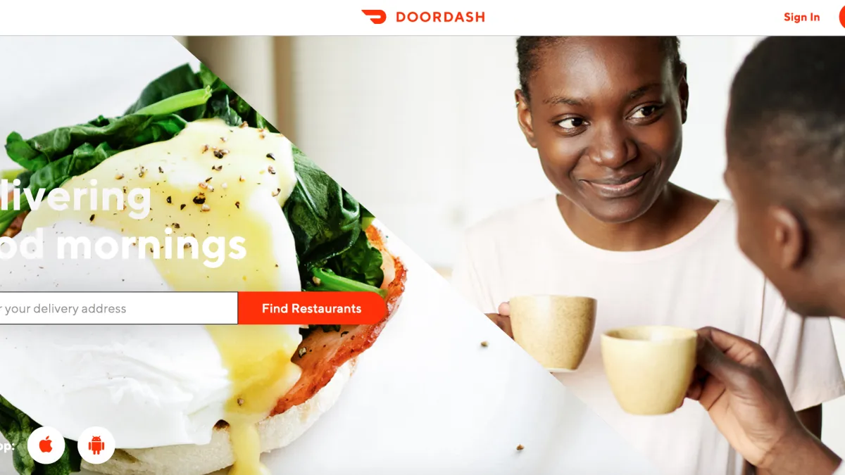 「不管是DoorDash,或者與其劇烈競爭著的Uber Eats、Deliveroo⋯⋯等一干新創,他們抓準的都是肚子餓但懶得出門覓食的消費者⋯⋯」圖為DoorDash首頁。(取自DoorDash網頁)