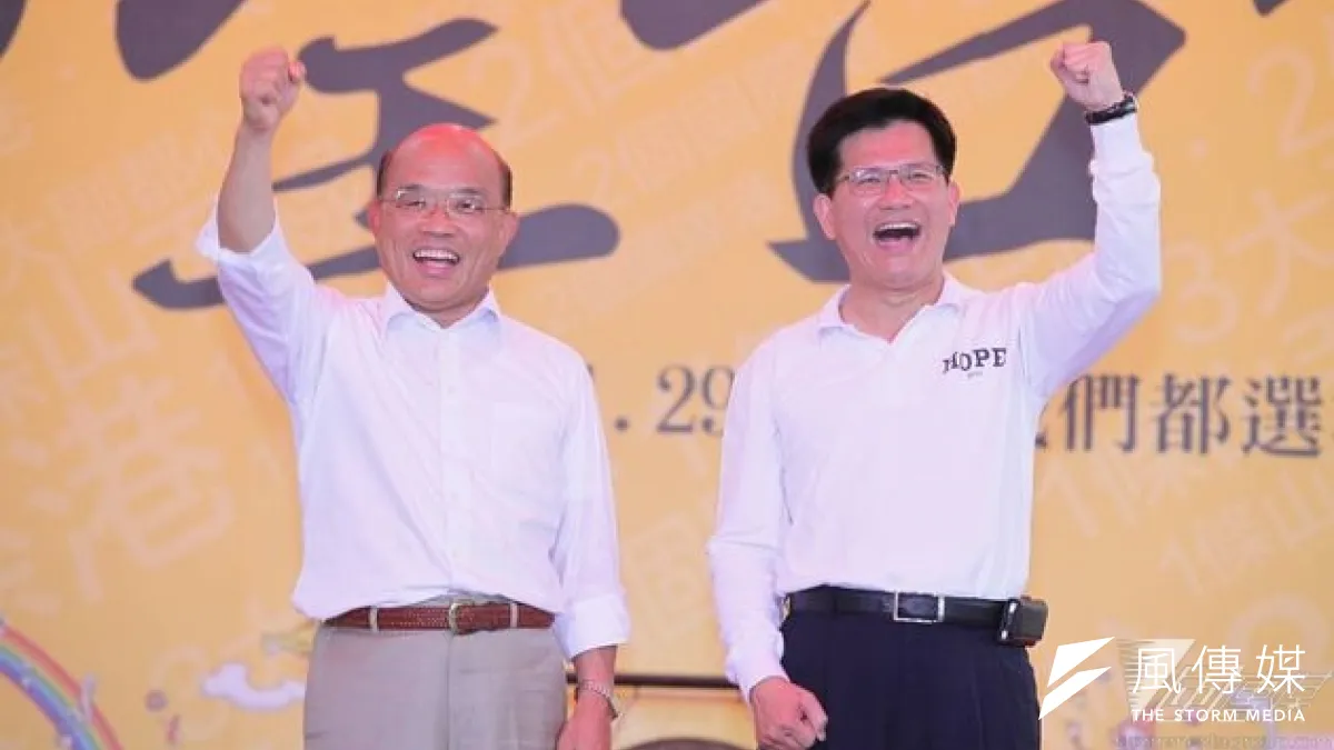 民進黨前主席蘇貞昌9日南下,為民進黨台中市長候選人林佳龍助選。(蕭德洪攝)