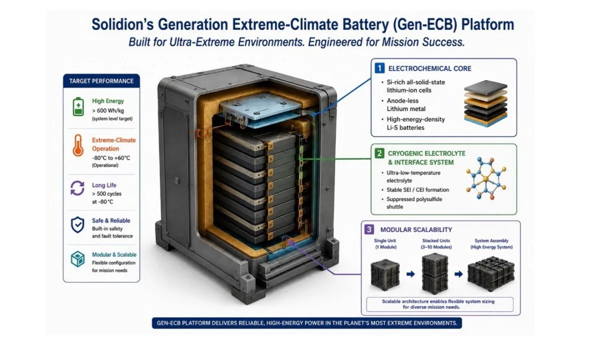 Solidion Technology Unveils Patented Extreme-Climate Battery Technology Targeting Low Earth Orbit-Based Artificial Intelligence Data Centers, Lunar Economy, and Space