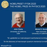 2025年ノーベル物理学賞受賞者のジョン・クラーク氏、ミシェル・H・デヴォレ氏、ジョン・M・マルティニス氏。(写真/ノーベル賞公式サイトより) 2025年ノーベル物理学賞受賞者のジョン・クラーク氏、ミシェル・H・デヴォレ氏、ジョン・M・マルティニス氏。(写真/ノーベル賞公式サイトより)