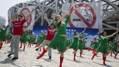 5月31日是世界無菸日,北京舉行宣導活動。