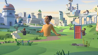 Meta(前身為臉書)第一款提供類似元宇宙(Metaverse)環境的服務──VR社交媒體平台Horizon Worlds。(取自 Oculus You Tube頻道)