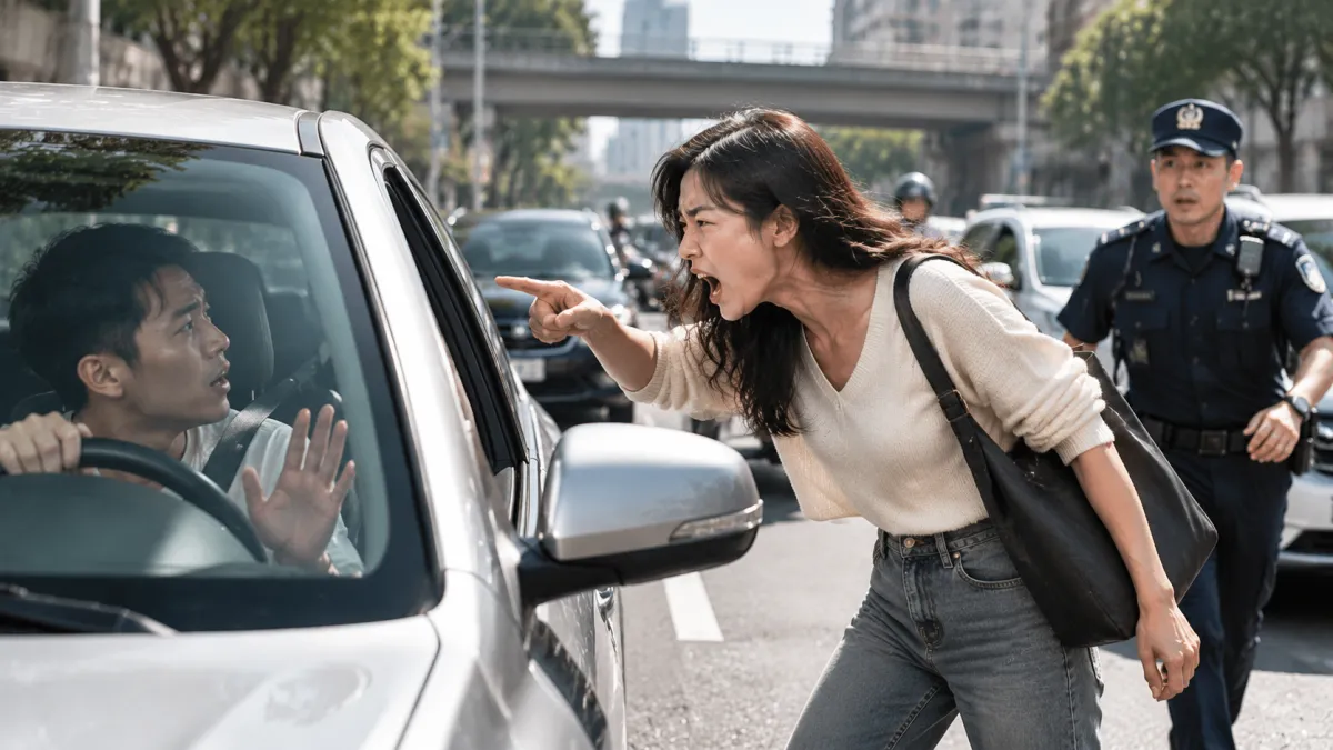 開車上路碰到其他駕駛按喇叭,有些人可能一時火氣上來,回按喇叭甚至停車理論,但如果追上對方、攔車後當街辱罵,恐怕會從行車糾紛演變成刑事案件。(示意圖/AI生成)