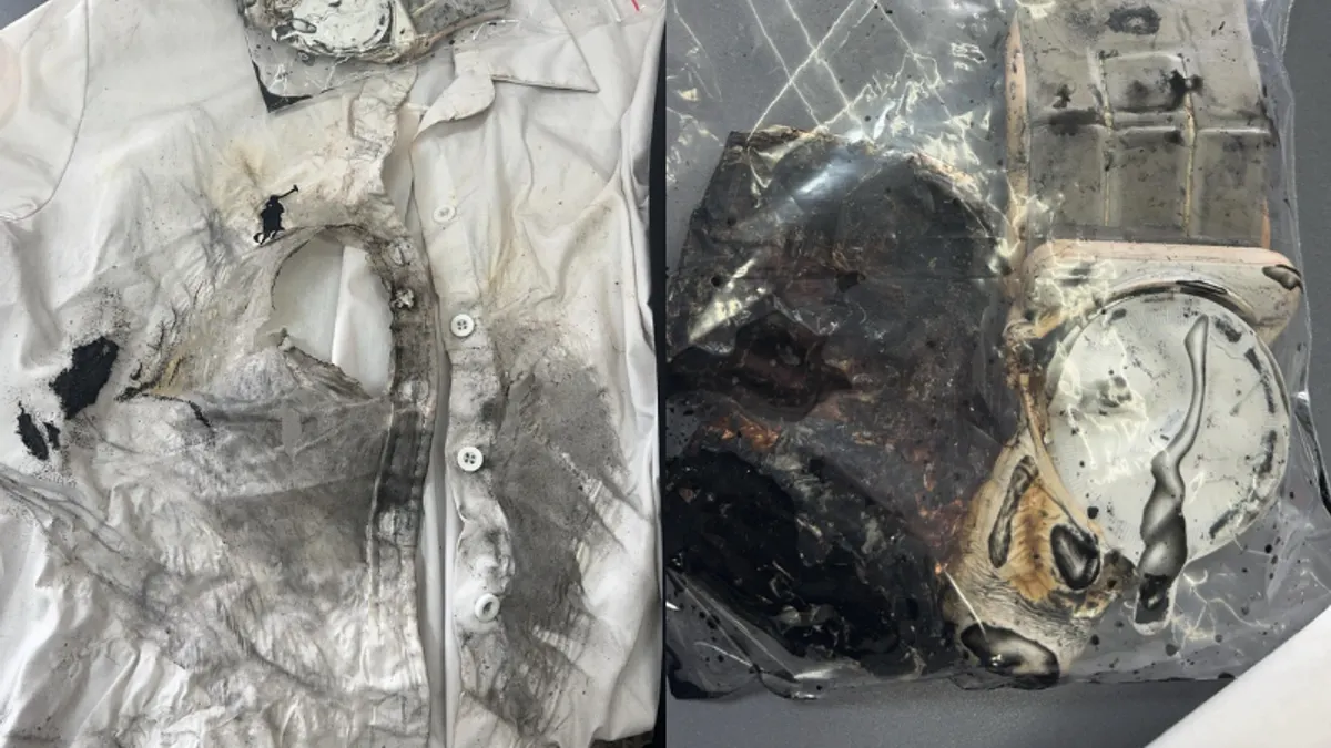 謝女的衣物和身上穿戴的用品已明顯被燒毀。(圖/翻攝自Threads/vicky5858991) 謝女的衣物和身上穿戴的用品已明顯被燒毀。(圖/翻攝自Threads/vicky5858991)