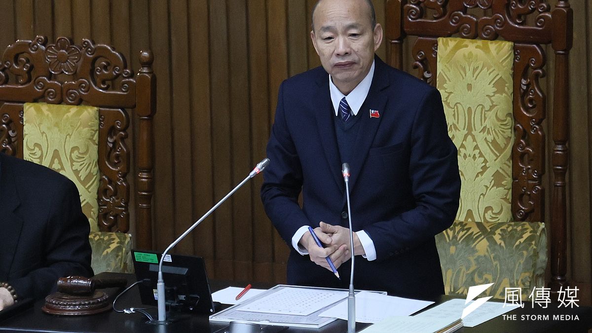 國民黨立委羅智強2日早上在臉書發文表示,收到恐嚇信揚言要炸立法院、立法院長韓國瑜(見圖)及其家人。(資料照,柯承惠攝) 國民黨立委羅智強2日早上在臉書發文表示,收到恐嚇信揚言要炸立法院、立法院長韓國瑜(見圖)及其家人。(資料照,柯承惠攝)