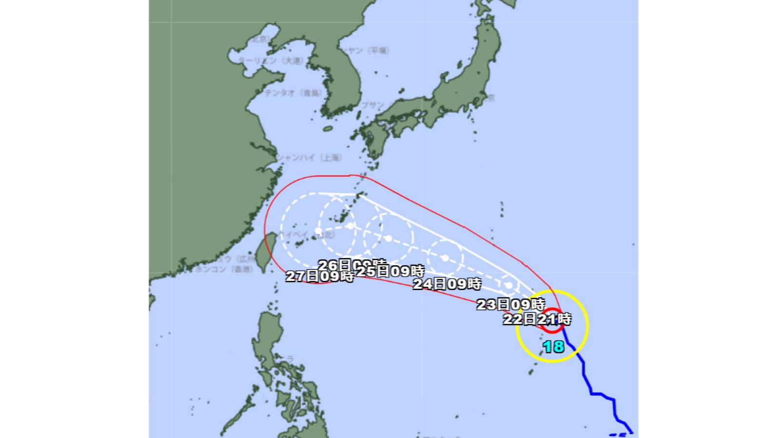 颱風沙德爾來勢洶洶!日本氣象廳示警:沖繩本島恐現「警報級大雨」