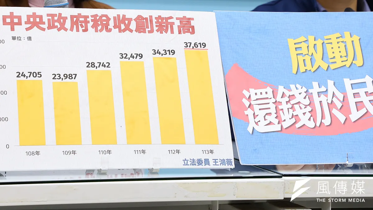 國民黨立院黨在12日時,召開「稅收超徵創新高,還錢於民發現金」記者會。(圖/顏麟宇攝) 國民黨立院黨在12日時,召開「稅收超徵創新高,還錢於民發現金」記者會。(圖/顏麟宇攝)