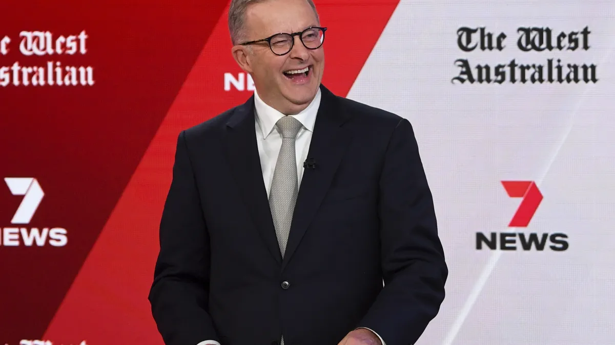 2022年5月21日,澳洲國會大選投票,澳洲工黨勝選,領導人艾班尼斯(Anthony Albanese)可望出任總理(AP)