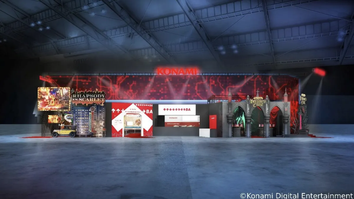 コナミデジタルエンタテインメントは東京ゲームショウ2026で、『Castlevania』新作の国内初試遊や隠しコマンド40周年記念展示など、多彩なコンテンツを展開する。(コナミデジタルエンタテインメント提供)