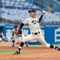 東大戦で先発した明大のエース左腕・毛利海大投手。8回を1安打12奪三振無失点に抑える圧巻の投球で、チームを白星発進に導いた。(写真/許甄玲撮影) 東大戦で先発した明大のエース左腕・毛利海大投手。8回を1安打12奪三振無失点に抑える圧巻の投球で、チームを白星発進に導いた。(写真/許甄玲撮影)