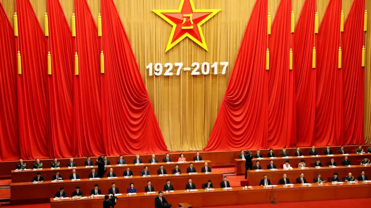 習近平在慶祝中國解放軍建軍90週年大會上發表演講。(BBC中文網)