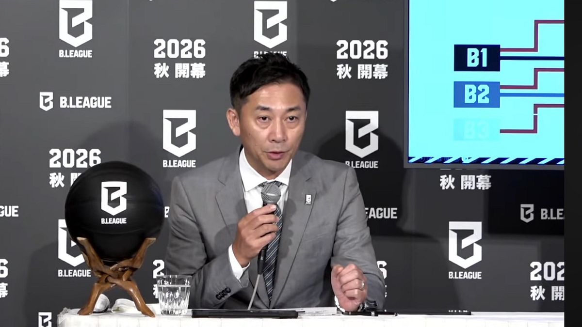 日本職籃B聯賽舉行2026年「B.LEAGUE PREMIER(B頂級聯賽)」參賽隊伍發表會,日本職業籃球聯盟主席島田慎二。(取自B.LEAGUE Youtube頻道) 日本職籃B聯賽舉行2026年「B.LEAGUE PREMIER(B頂級聯賽)」參賽隊伍發表會,日本職業籃球聯盟主席島田慎二。(取自B.LEAGUE Youtube頻道)