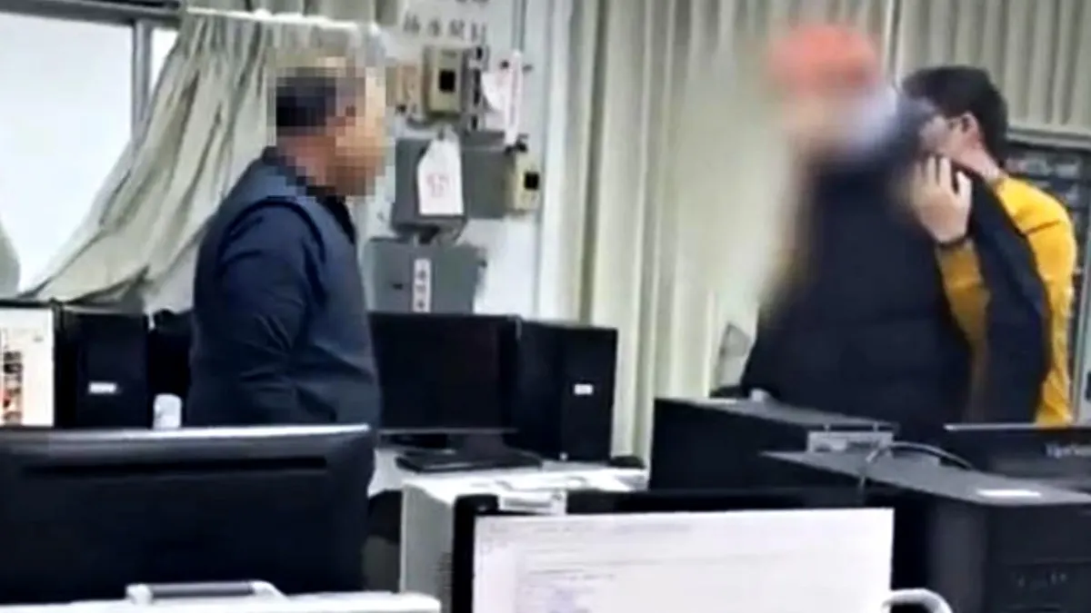 龍華科大該名對老師動粗的學生指出,自己當時只是拿著已喝完的飲料杯,並未違反老師的規定,卻被誤會成在教室飲食。(圖/翻攝畫面)