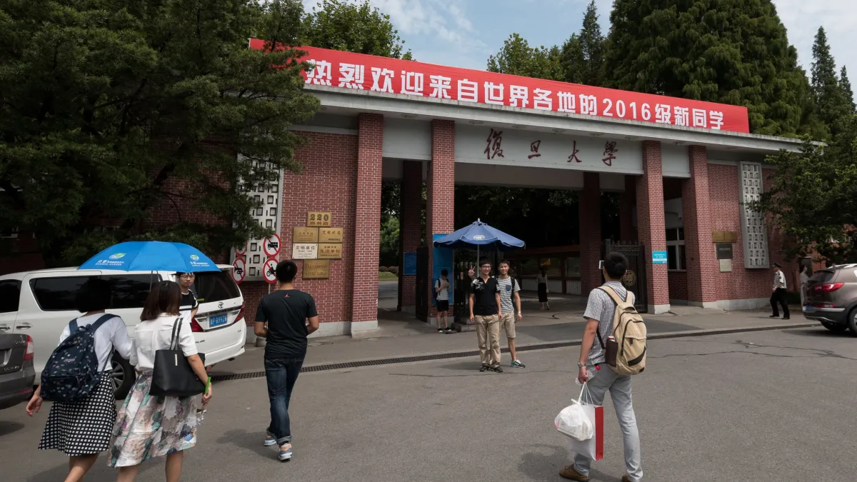 中國上海復旦大學。(資料照,美聯社)