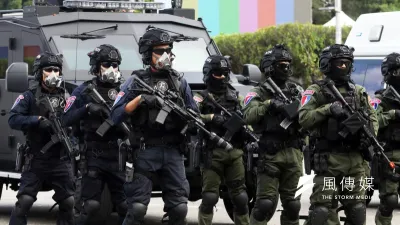 為了在戰時駐守關鍵基礎設施,保安警察第二總隊不僅接受軍事化訓練,還新設一支神秘特種部隊「保二特勤隊」。(資料照,蘇仲泓攝)